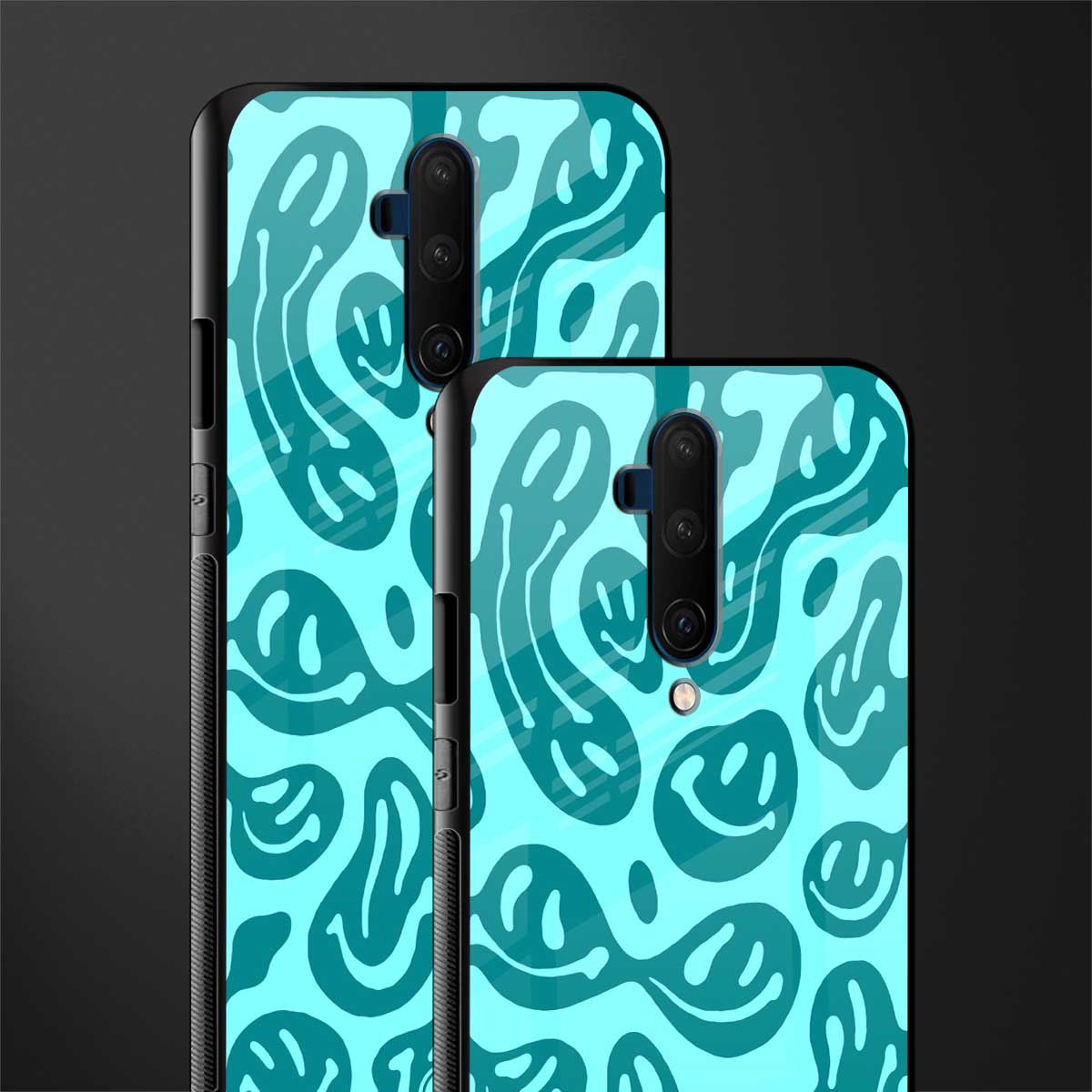 acid smiles turquoise edition glass case for oneplus 7t pro image-2