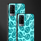 acid smiles turquoise edition glass case for vivo x60 image-2