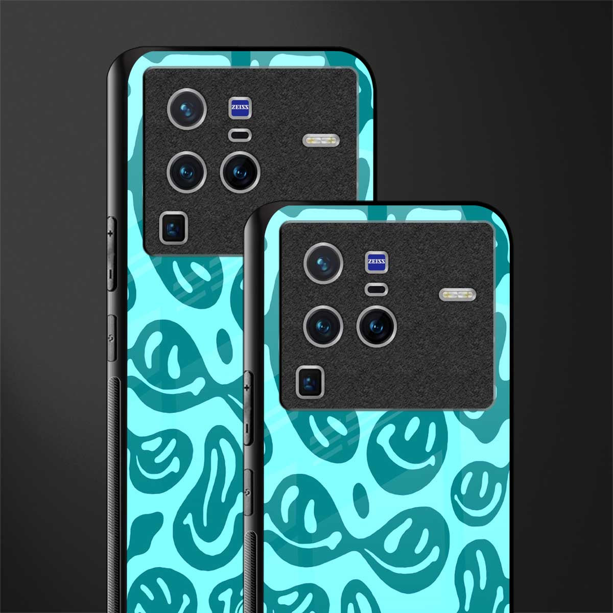 acid smiles turquoise edition glass case for vivo x80 pro 5g image-2