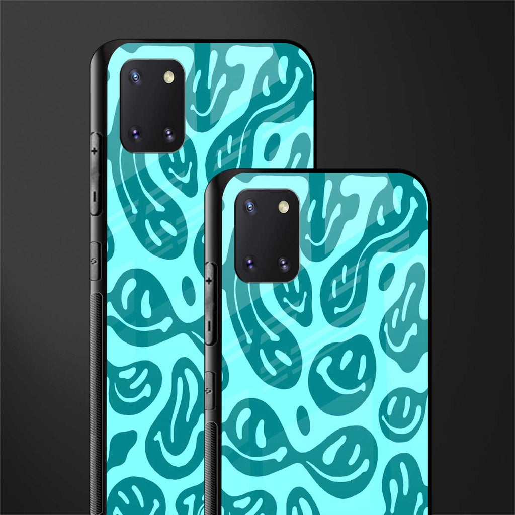 acid smiles turquoise edition glass case for samsung galaxy note 10 lite image-2