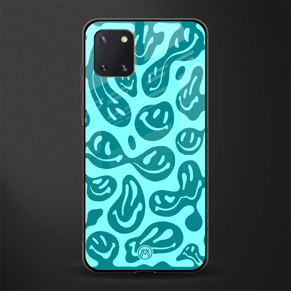 acid smiles turquoise edition glass case for samsung galaxy note 10 lite image