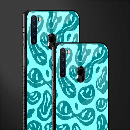 acid smiles turquoise edition glass case for samsung a21 image-2
