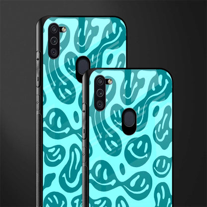 acid smiles turquoise edition glass case for samsung a11 image-2