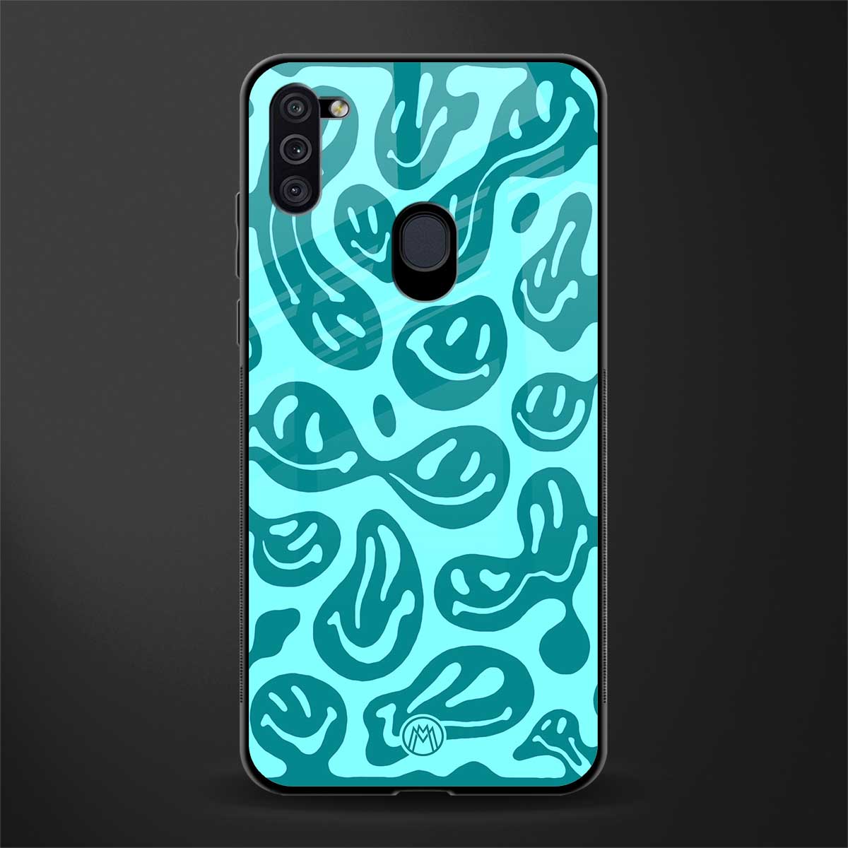acid smiles turquoise edition glass case for samsung a11 image
