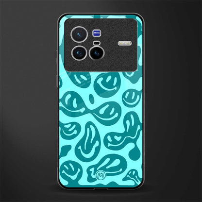 acid smiles turquoise edition glass case for vivo x80 image