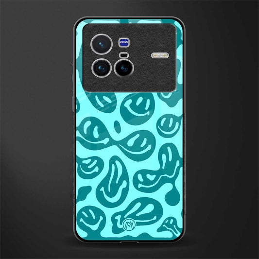 acid smiles turquoise edition glass case for vivo x80 image