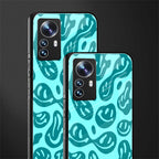 acid smiles turquoise edition back phone cover | glass case for xiaomi 12 pro