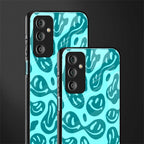 acid smiles turquoise edition back phone cover | glass case for samsung galaxy f23 5g