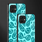 acid smiles turquoise edition back phone cover | glass case for samsung galaxy a04