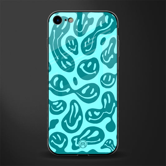 acid smiles turquoise edition glass case for iphone 8 image