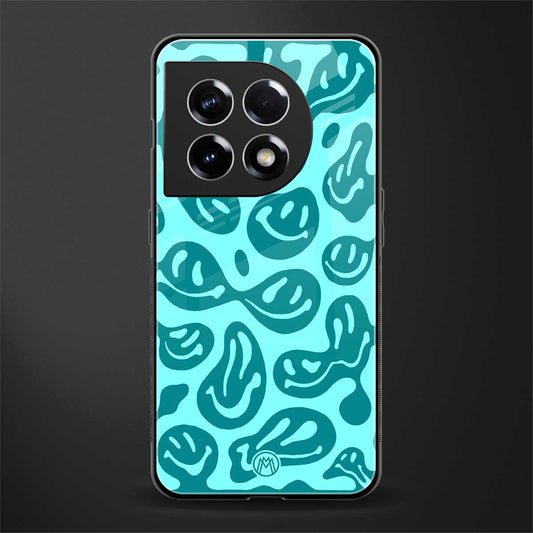 acid smiles turquoise edition back phone cover | glass case for oneplus 11