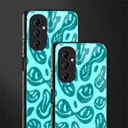 acid smiles turquoise edition back phone cover | glass case for samsung galaxy a14 5g