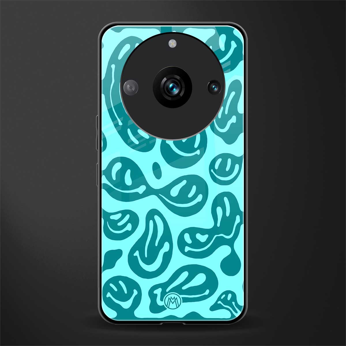 acid smiles turquoise edition back phone cover | glass case for realme 11 pro 5g
