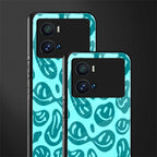 acid smiles turquoise edition back phone cover | glass case for iQOO 9 Pro