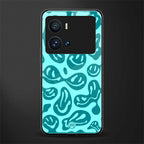 acid smiles turquoise edition back phone cover | glass case for iQOO 9 Pro