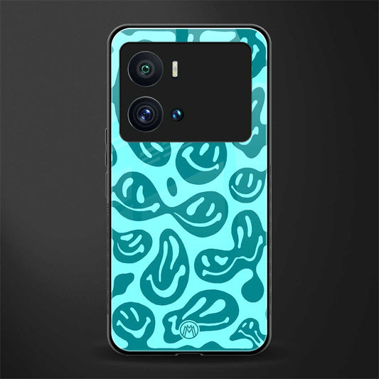 acid smiles turquoise edition back phone cover | glass case for iQOO 9 Pro