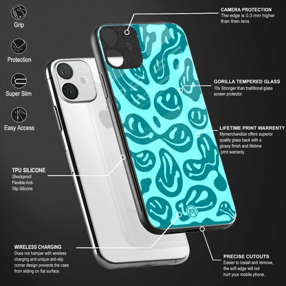 acid smiles turquoise edition glass case for iphone 11 pro image-4