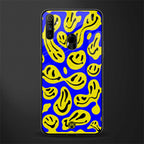 acid smiles yellow blue glass case for realme narzo 10a image