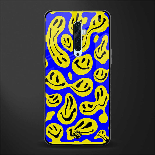 acid smiles yellow blue glass case for oppo reno 2f image