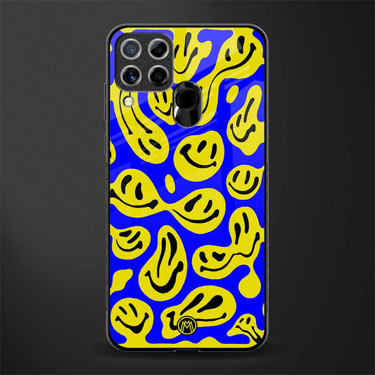 acid smiles yellow blue glass case for realme c15 image