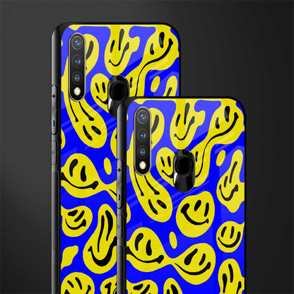 acid smiles yellow blue glass case for vivo y19 image-2
