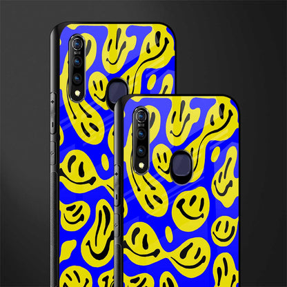 acid smiles yellow blue glass case for vivo z1 pro image-2