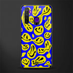 acid smiles yellow blue glass case for realme 5i image