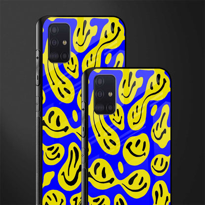 acid smiles yellow blue glass case for samsung galaxy a71 image-2