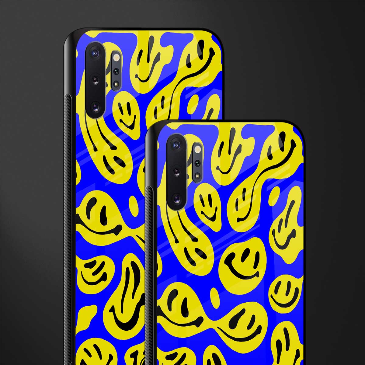 acid smiles yellow blue glass case for samsung galaxy note 10 plus image-2