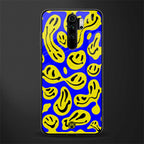 acid smiles yellow blue glass case for redmi note 8 pro image