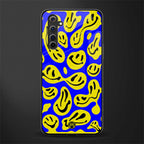 acid smiles yellow blue glass case for realme 6i image