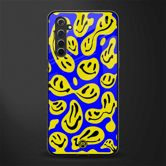 acid smiles yellow blue glass case for realme 6i image