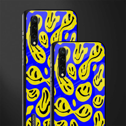 acid smiles yellow blue glass case for mi a3 redmi a3 image-2