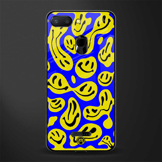 acid smiles yellow blue glass case for redmi 6 image