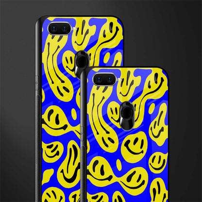 acid smiles yellow blue glass case for realme 2 pro image-2