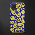 acid smiles yellow blue back phone cover | glass case for vivo y73