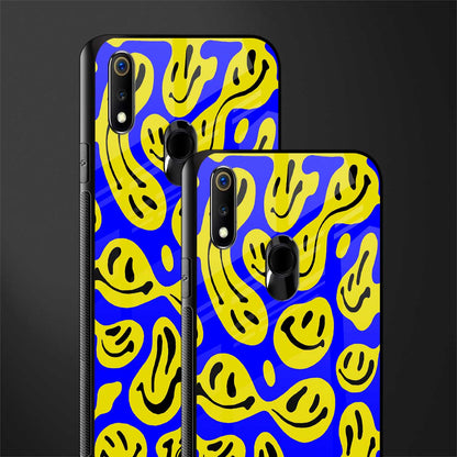 acid smiles yellow blue glass case for realme 3 image-2