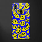 acid smiles yellow blue glass case for realme 3 pro image