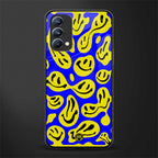 acid smiles yellow blue glass case for oppo f19 image
