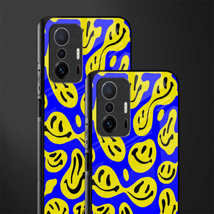 acid smiles yellow blue glass case for mi 11t pro 5g image-2