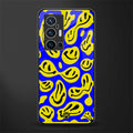 acid smiles yellow blue glass case for vivo x70 pro plus image