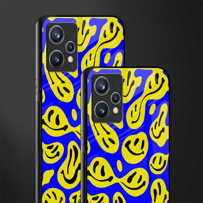 acid smiles yellow blue glass case for realme 9 4g image-2