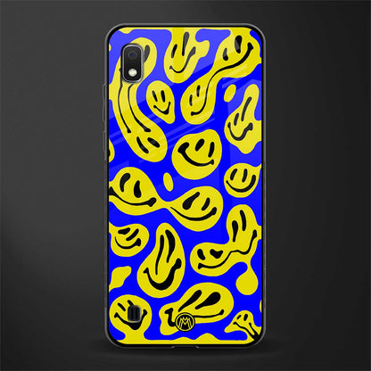 acid smiles yellow blue glass case for samsung galaxy a10 image