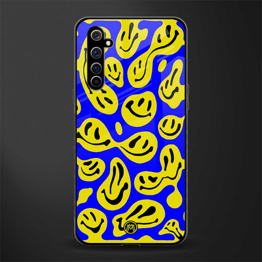 acid smiles yellow blue glass case for realme x50 pro image