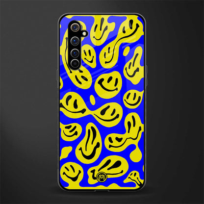 acid smiles yellow blue glass case for realme x50 pro image