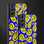 acid smiles yellow blue glass case for samsung galaxy s21 image-2