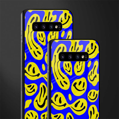 acid smiles yellow blue glass case for samsung galaxy s10 plus image-2