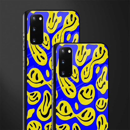 acid smiles yellow blue glass case for samsung galaxy s20 image-2