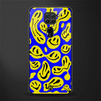acid smiles yellow blue glass case for redmi note 9 image