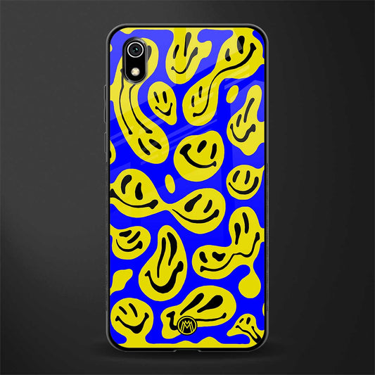 acid smiles yellow blue glass case for redmi 7a image